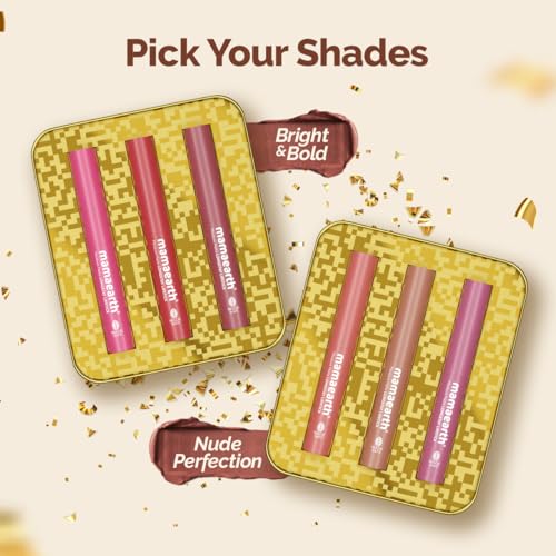 Mamaearth Moisture Matte Long Stay Lipstick Minis Gift Set - Bright and Bold | 8 Hour Moisture Lock | Up to 12-Hour Long Stay | Smudge Proof | Travel-Friendly| Gifting For Valentine's Day, Birthday, Anniversary & Special Occasions | Premium Gift Pack 9 510HKAUh6hL