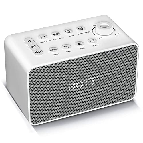 Image of HOTT Sounds Machine for Sleeping Adults Baby White Noise Machine with 8 Natural Soothing Sounds Memory Function Auto-Off Timer for Home Office Travel