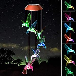 Red Color Hummingbird Gift Solar Wind Chimes Garden Gifts for mom Birthday Gifts Gifts Grandma Birthday Gifts mom Gifts…