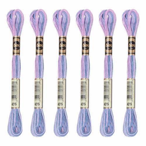 Image of PATIKIL 6 Skeins Embroidery Floss, Polyester Embroidery Threads Bracelets String for Cross-Stitch Hand Embroidery, Pink Purple