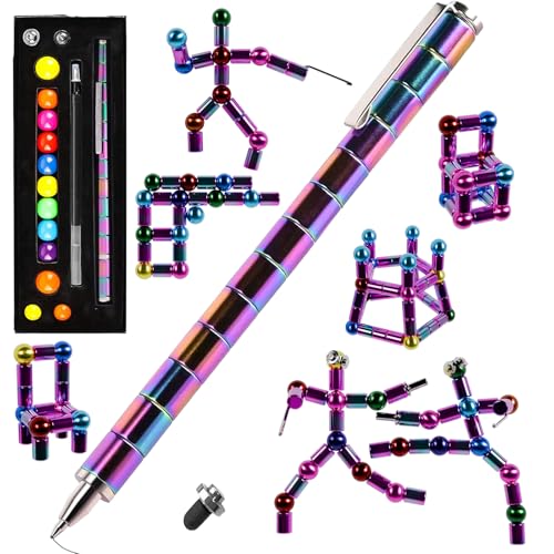 Aionly Fidget Magnetic Pen, Decompression Ballpoint Magnet Pen Fidget Toys For Ages 8-13, Christmas Stocking Filler Gift For Teenage Boys Girls 8 9 10