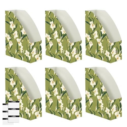 Organiseur de bureau fleurs vertes lot de 3 dossiers pliables de rangement pour l'école et la maison