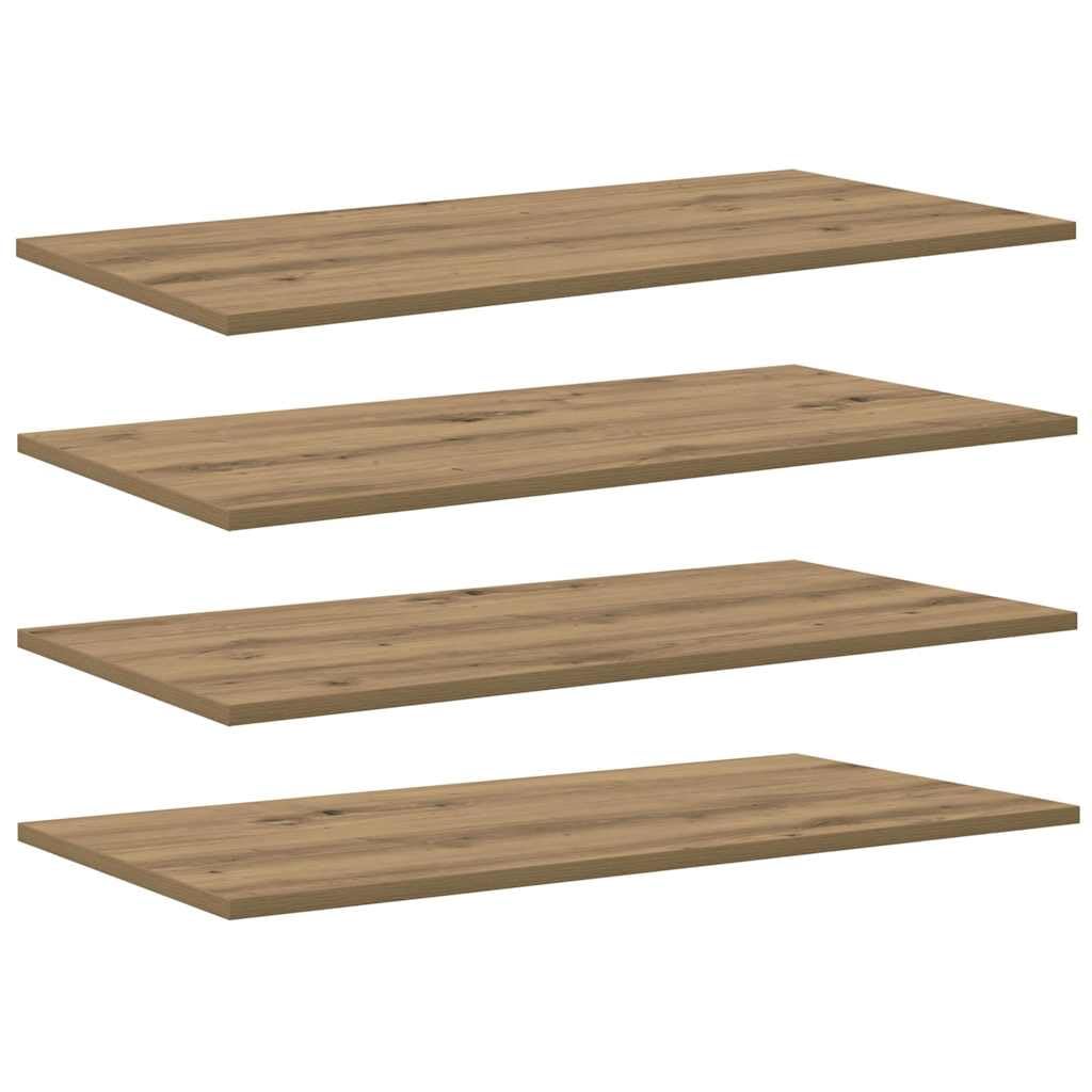Juego de 4 estantes de madera, 80 x 40 x 1,5 cm, color marrón