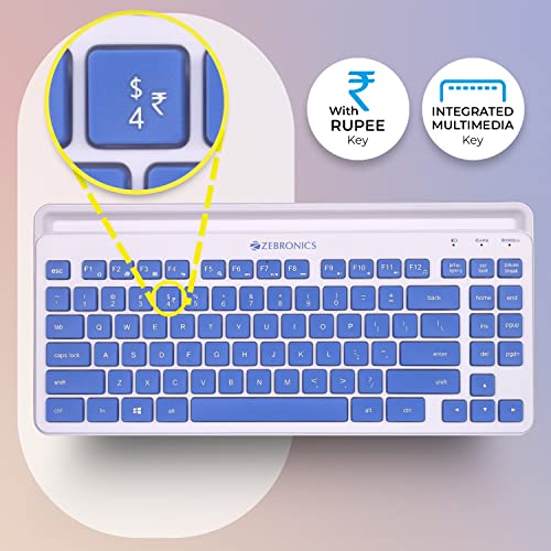 Zebronics-Companion 114 Wireless Keyboard and Mouse Combo Compact 2.4GHz Featuring Integrated Multimedia Keys, Smartphone/Tablet Holder, UV Printed... - Image 4