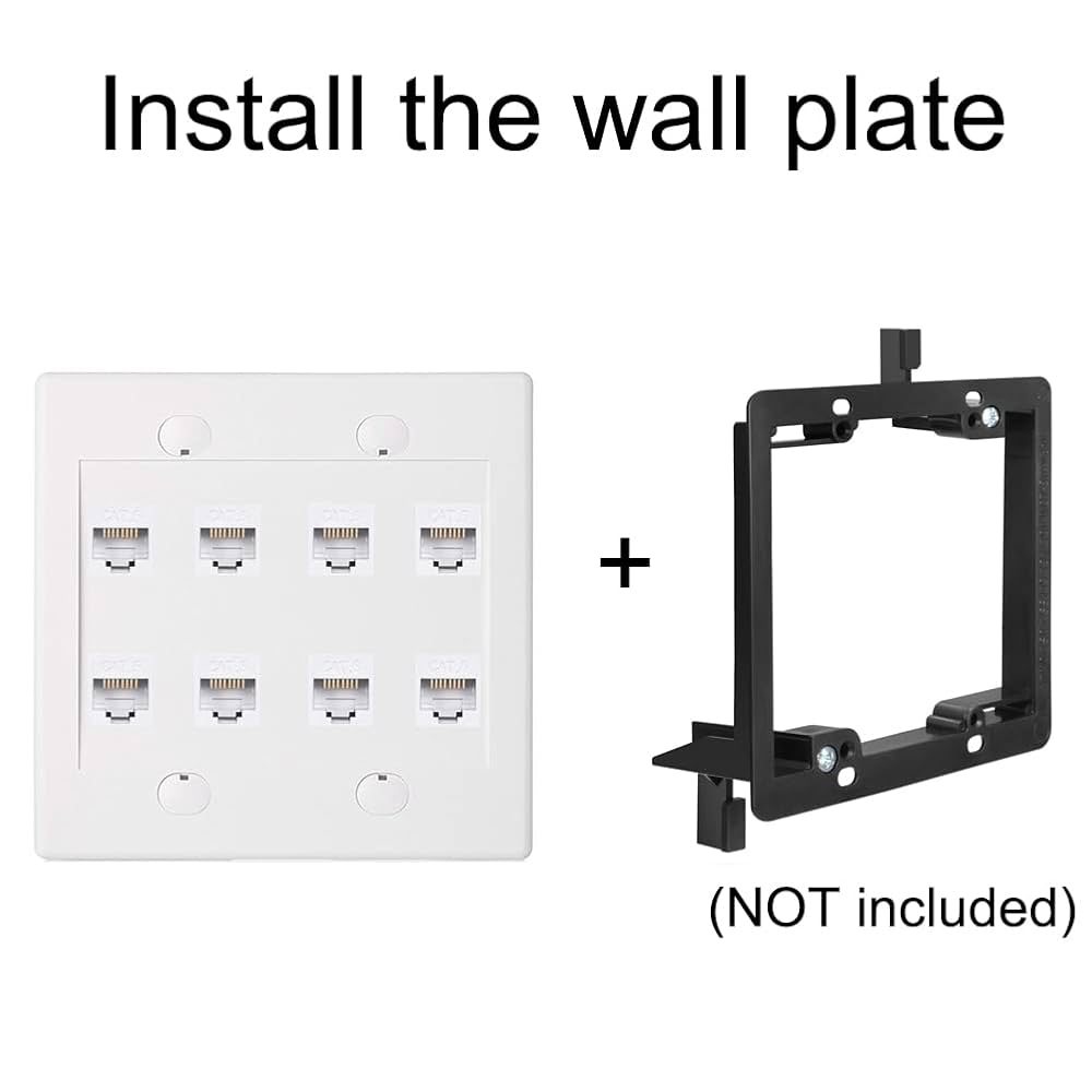 Keystone Jack Wall Plate 2-Port White 10-Pack