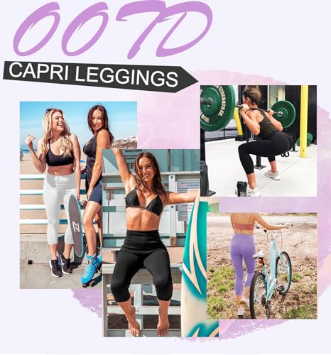 BLONGW 3 Pack Capri 3/4 Length Leggings for Women,High Waisted Cropped Leggings Soft Sport Trousers with Pockets for Workout Gym Yoga Fitness Running - Image 3