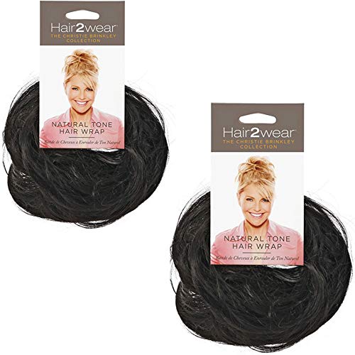 Christie Brinkey Hair Wrap (Pair of 2) - Color HT2 Almost Black - Natural Tone6