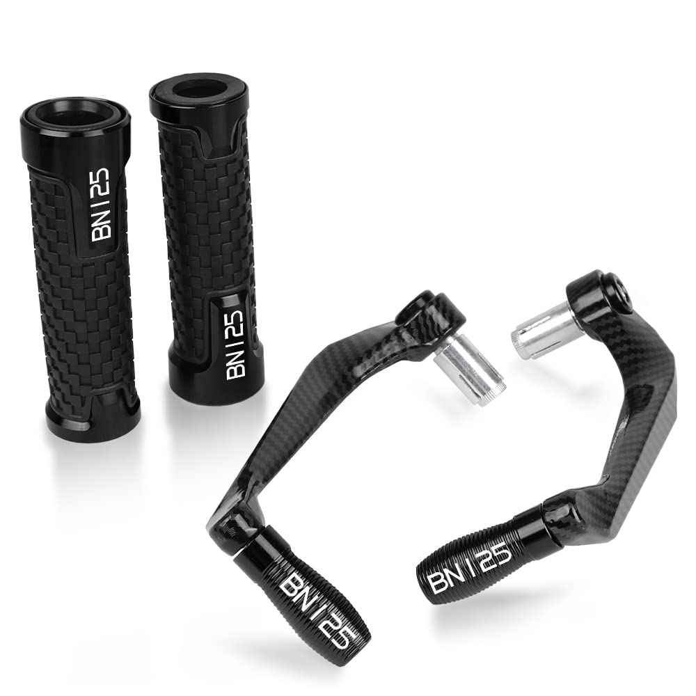 JOOTEN For Benelli LEONCINO 500 TRK 502X TNT 125 300 502C BN 302 125 BN125 Motorcycle Lever Guard Handlebar Grips Guard Brake Clutch Levers Guard Protector With Logo (Color : Black)
