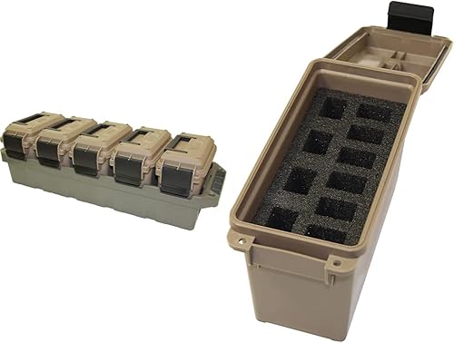 MTM AC5C - Mini caja de municiones de 5 latas y TMCHG Tactical Magazine Gun para almacenamiento de revistas de pistolas, Tierra Oscura