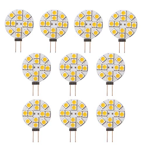 Qasim 10x ampoule LED G4 non dimmable blanc chaud 2700K 110 ° Faisceau ampoule de lumière remplacement 20W lampe halogène pour cuisine camping-car RV...