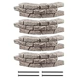 RTS Home Accents Rock Lock Interlocking Landscape Edging and Border System, Curved Section With Spikes, 2.5 Feet Long (Pack of 4)