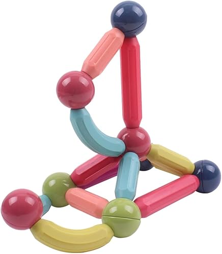 Juego de bolas y varillas magnéticas, juego de 46 palos de construcción magnéticos, juegos educativos de aprendizaje STEM, regalos para niños de 3 a