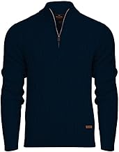 Bench Mens Designer 1/4 Zip Cable Knit Jumper Quarter Zip Pullover Cotton Blend Warm Winter Sweater. Quality Knitted Knitwear
