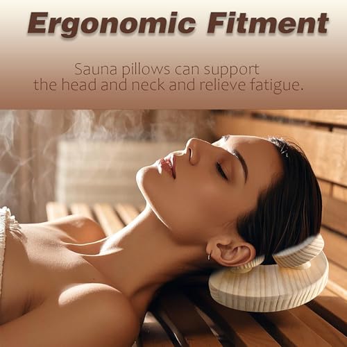 Benks Wooden Sauna Pillow Headrest, Sauna Accessories with Rotatable Disc - Image 2