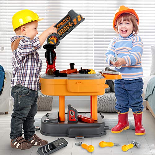 image for Tirafal Toy Tool Bench, Backpack 2 in1 Set for Boys,Toddler Workbench 