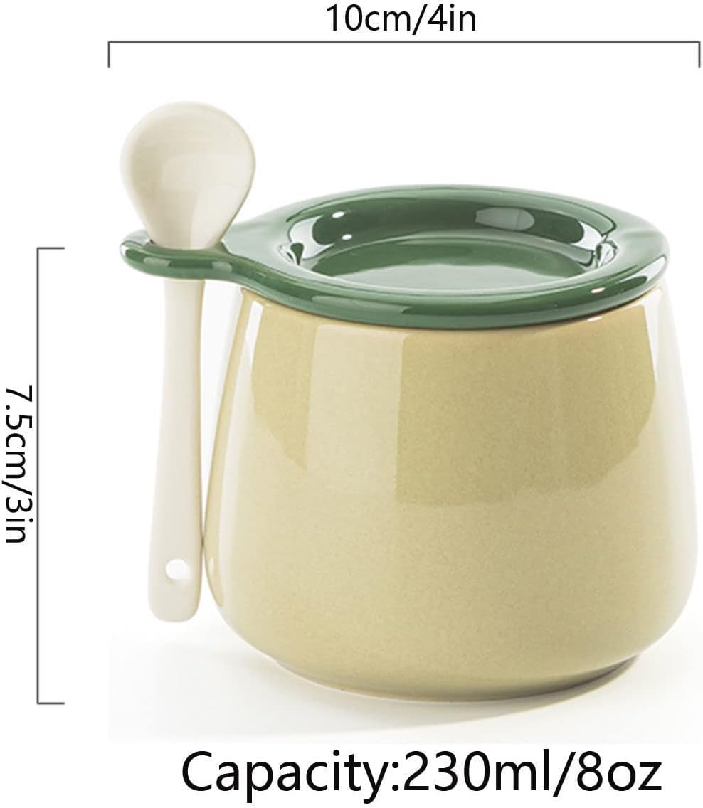 Cukiernica, Cukiernica z pokrywką i łyżeczką, Ceramiczne pojemniki na cukier do kawy, Cukiernica, Pojemnik na cukier Słoik na przyprawy, Solniczka Pojemnik na przyprawy – różowy – 230 ml (kolor: różow