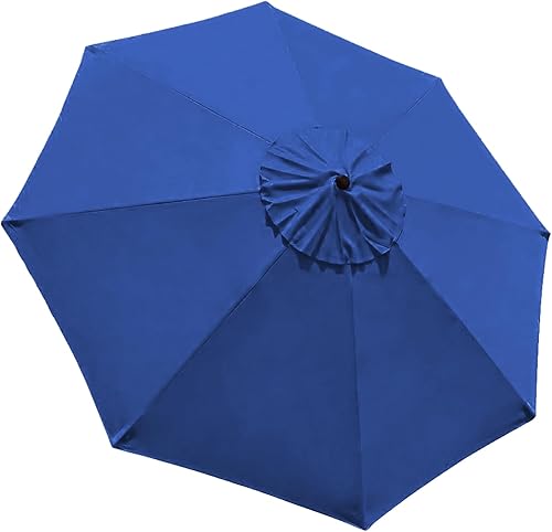 EliteShade USA SunUmbrella - Fundas de repuesto de 9 pies con 8 varillas para sombrilla de patio (solo el toldo) (azul rey)