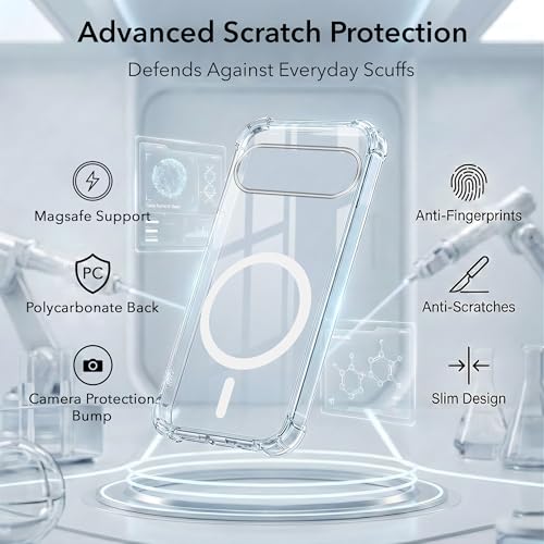 Image of Jkobi Shockproof Crystal-Clear Back Cover for Google Pixel 10 Pro XL (Magsafe Wireless Support | Drop & Camera Protection | Hard Polycarbonate)