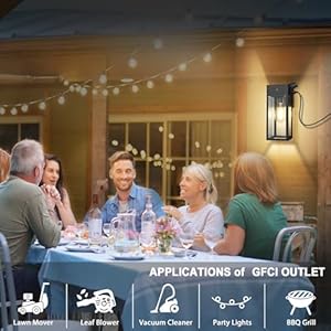 Dusk to dawn outdoor light fixtures wall mount outdoor porch lights with gfci outlet dusk to dawn outdoor lighting for doorway garage black 1 pack  urban country home decor