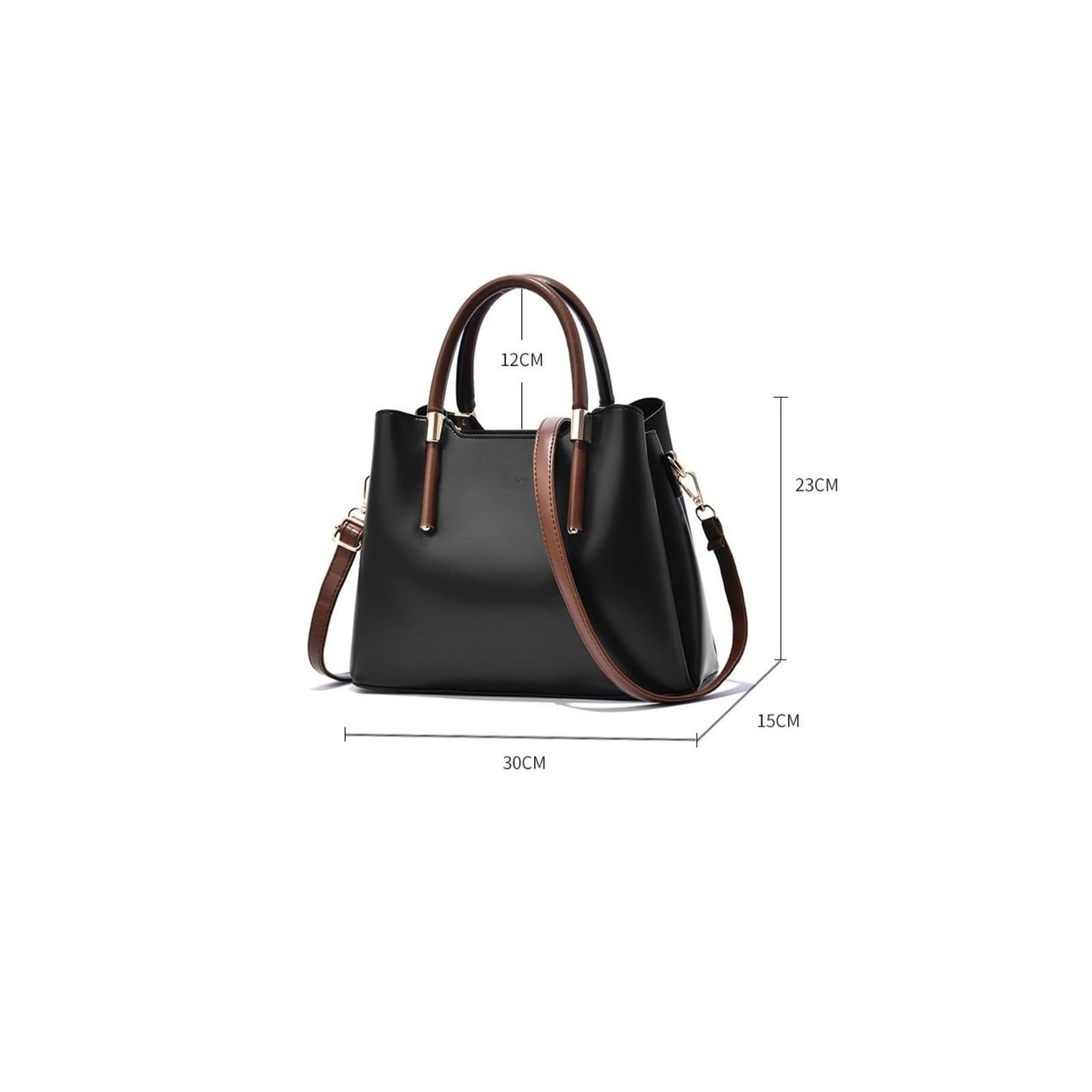 LKSCY - Bolso de mano de piel sintética de gran capacidad para mujer, con asa de contraste y correa cruzada extraíble para viajes de trabajo