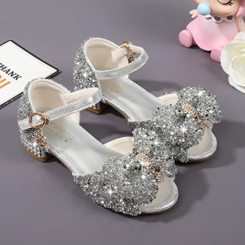 Girls Sandals Glitter Rhinestone Dress Pumps Sequins Princess Low Heels Party Dance Shoes3