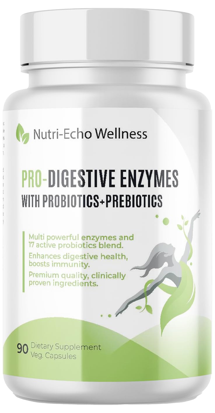 900mg Blend of 16 Digestive Enzymes,17 Probiotics,5 Plants Complex with Natural enzymes, and 3 Sea Vegetables for Digestive & Gut Health, Bloating&Meal Time Discomfort-90 Capsules