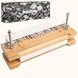 OopsifyMe Bambus-Buchpresse zum Buchbinden, Papierpresse, Bastelarbeiten, 37 x 9,6 cm, mehrere Lochpositionen für verschiedene Rückengrößen, stromlinienförmige Kanten, Buchbinde-Sets (große Größe (37