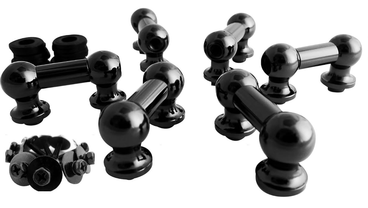 Goedrum 6 Single End Tube Lugs with Mounting Screws - 31.75mm / 1.25 inch (1 1/4") - Black Nickel