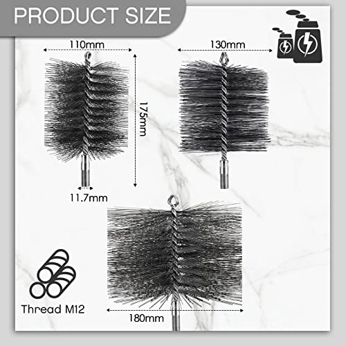 Perthlin 3 Spazzole per Tubi di Stufa Scovolo