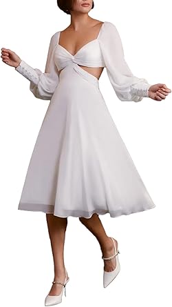 Amazon.com: XenoSleek A-Line Evening Dress Modern V-Neck