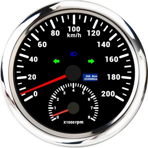 I[goCsvQ[W 110mm 4-3/8C` GPS Xs[h[^[ ^R[^[t 0~120kmh  gbN {[gp jo[T 8000RPM ^R[^[ 12V 24V(200KMH BS)