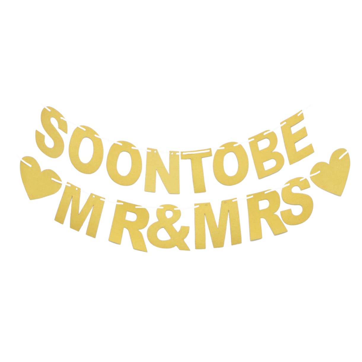 TOPBATHY Glitter Wedding String Flags - Mr and Mrs Party Banner for Just Married Decorations Perfect for European and American Style Celebrations