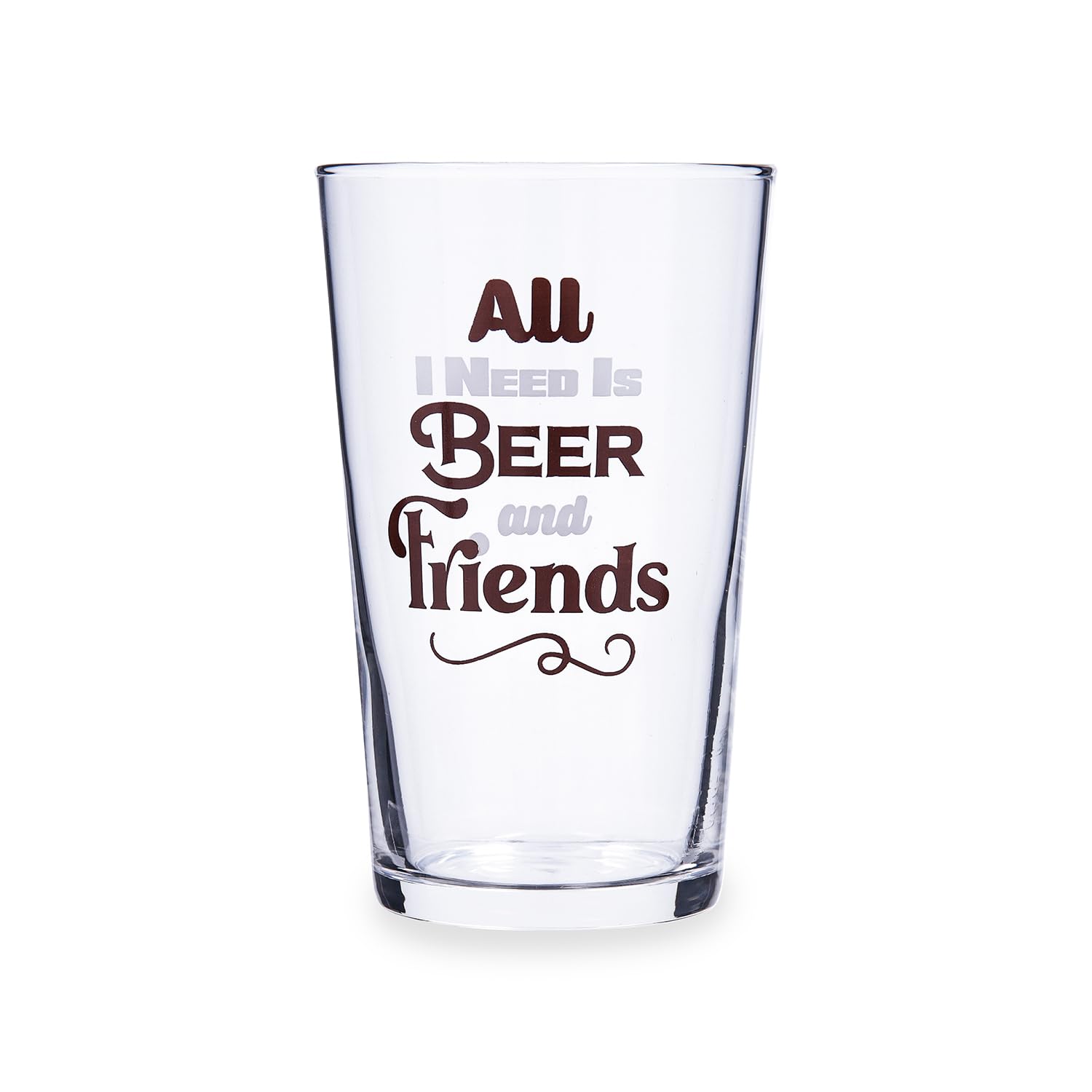 Luminarc Beer Glasses, 50 cl, Set of 6, with Decorative Phrase, Dishwasher Safe
