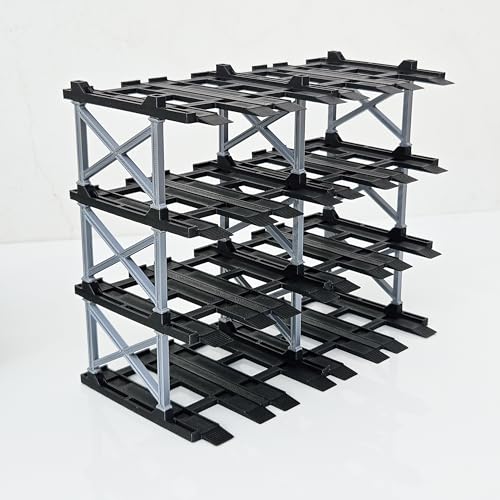 Image of 1:64 Diecast Car Display Enclousure- Multi-Tier Collectible Diecast Cars Storage for Hot Wheels, Mini GT & Matchbox | Matte Black & Silver (4 Tier - 16 Car Capacity)