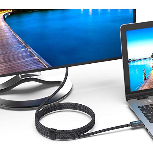 Cavo DisplayPort 1.4 8K 2m, BUSOHE Cavo Intrecciato da DisplayPort a DisplayPort (Cavo DP 1.4) 8K 60Hz, 4K 144Hz e HBR3 (Nero)