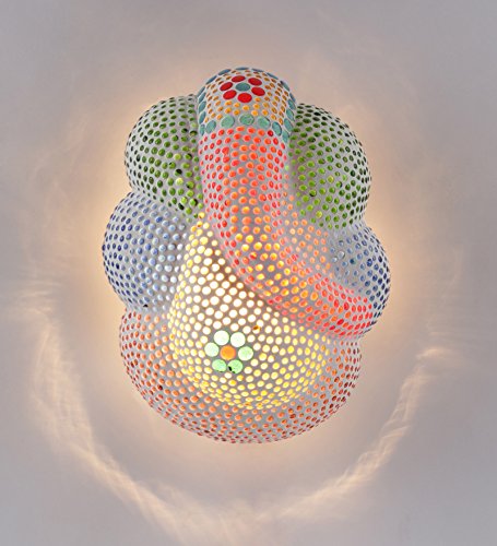 Image of Divine Glow Ganpati Perforated Wall Mounted Light Lamp - Metal & Glass | Perfect for Home, Living Room, Bedroom, Hotel, Office Decoration | Ideal for Pooja Room & Mandir | Decorative Light