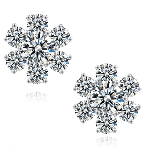 Moissanite Stud Earrings D Color VVS1 Clear Moissanite Earrings 18K Gold Plated 925 Sterling Silver Friction Base Hypoallergenic Earrings for Men Women