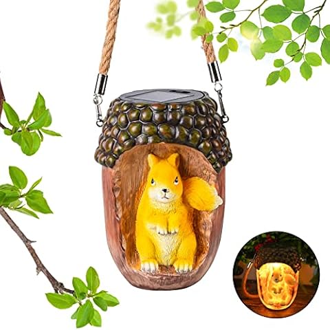 Herefun Gartenfiguren, Gartendeko Eichhörnchen Solar Leuchte Cover