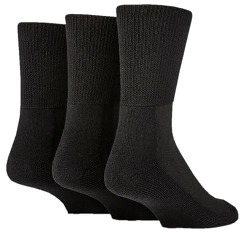 Iomi Unisex Black Sockshop Footnurse Mens And Ladies Bamboo Cushioned Foot Diabetic Socks Pack Of 3 4-7