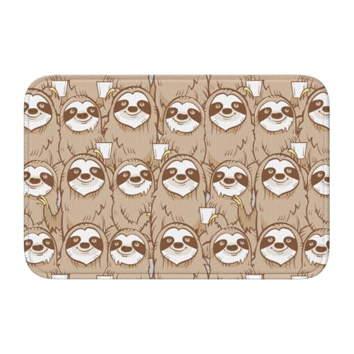 玄関マット おもしろ ナマケモノ 顔 なまけもの アニメ バスマット 室内 屋外 足拭きマット カーペット おしゃれ 北欧 滑り止め付き 洗える ベットルーム 浴室 台所 寝室 業務用 家庭用 40×60cm