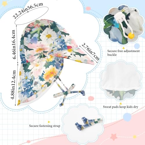 Toddler Baby Beach Hats Toddler Boy Hats Girls Sun Protection Large Brim Traveling Swim Hat4