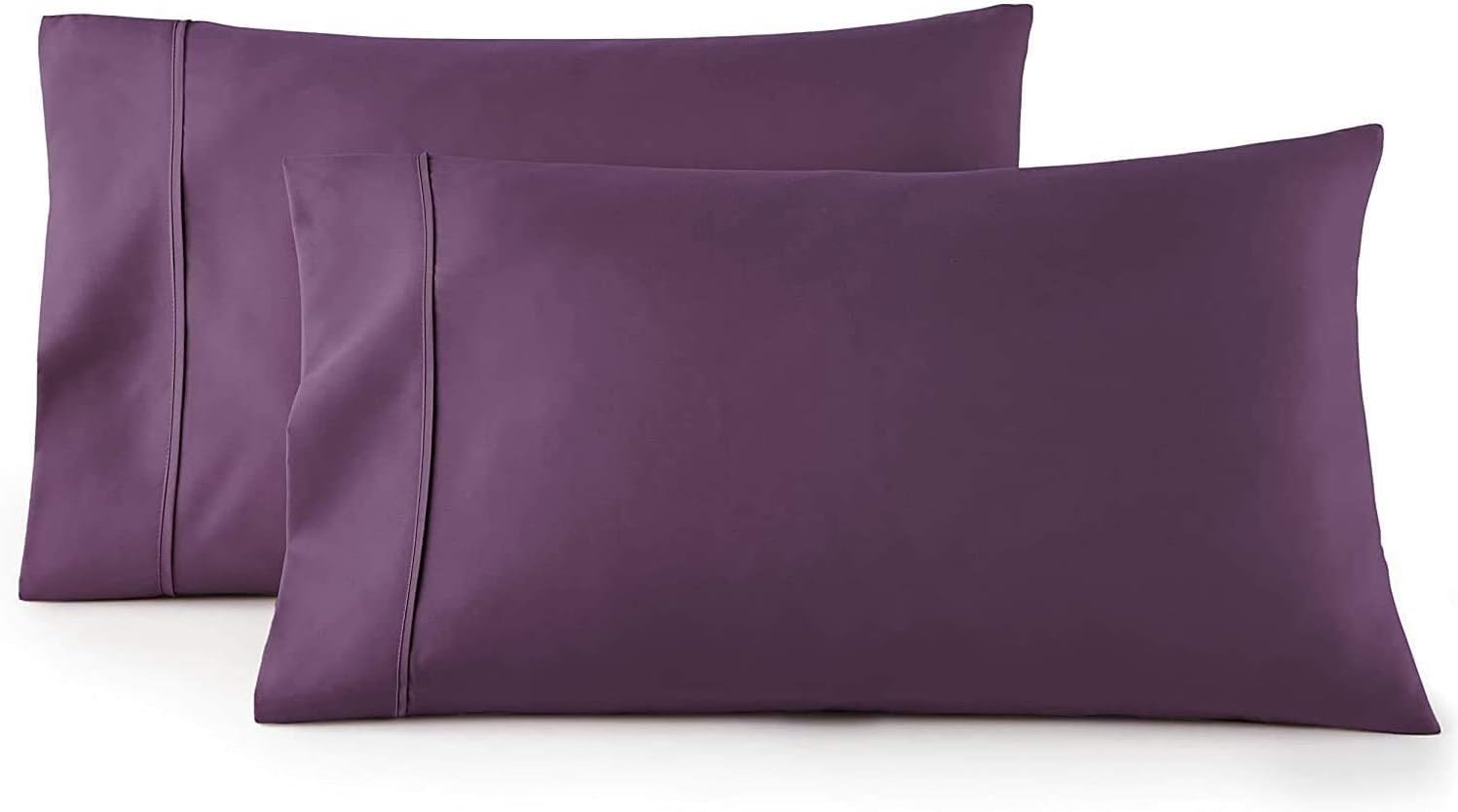 Trend Bedding Mart Oversize Pillow Case Extra Large Fit Even The Fluffiest Pillows Including The Pancake Pillow Sleeve Style Extra Tall Pillowcase 100% Egyptian Cotton 600 TC(Queen 23W X 34L, Plum)