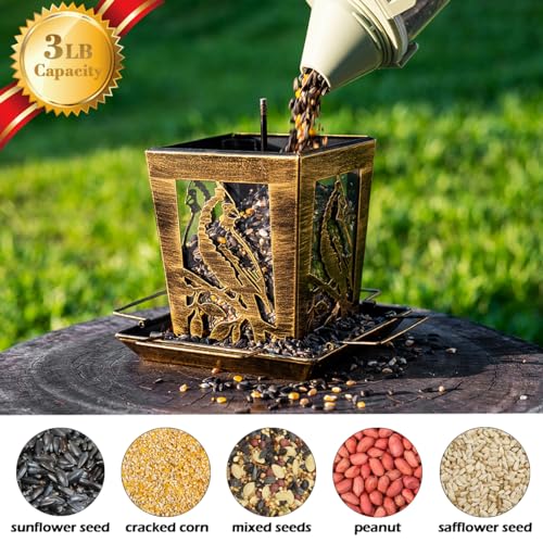 Birdream BD0163JS Metal Bird Feeders, Unique Vintage Design Bird Feeder For Outside Squirrel Proof, Attracting Wild Birds Cardinal Bluebird thumb #1