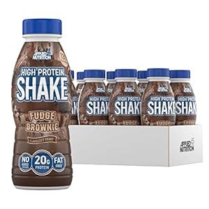 Applied Nutrition Protein Shakes – High Protein Shake Ready To Drink, Protein Drink With 20g Of Protein, Low Fat Protein Shake, On The Go Bottle – 8 x 330ml (Fudge Brownie)
