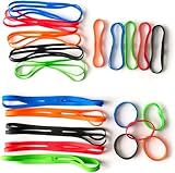 GRIFITI H Band Joes Colorful Cross Style 4, 6, 9, 12 Inch Assorted 20 Pack X Shape Wrist, Folders, Cameras, Art, Cooking, Wrapping, Exercise, Bag, Dungies, Big Strong & Heavy Duty Silicone Long Rubber