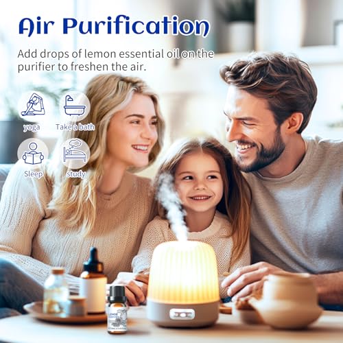 Image of HIQILI Lemon Essential Oil, Household Cleaning, Air Purification, Skin Care, Can be Added to Cleansers, Sprays, Body Lotions Use - 0.33 Fl Oz /10ML