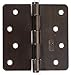 Emtek 91024 4" x 4" Plain Bearing 1/4" Radius Corners Mortise Hinge - Pair, Medium Bronze