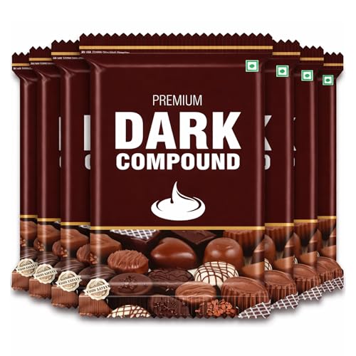 Image of Dark Compound Chocolate Slab, 500g, for Cakes, Pastries, Mousse, Truffle and Pralines