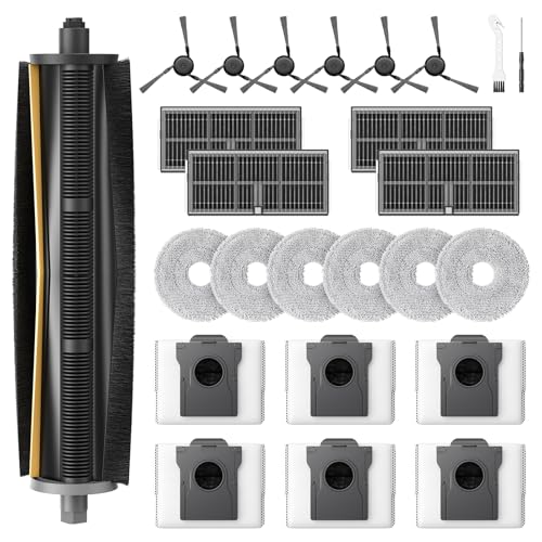 TriCut-Bürste Zubehör für Dreame X40 Ultra Complete/X40 Ultra /L40 Ultra/X40 Master/L10s Ultra Gen 3/Mova P50 Pro Ultra/P10 Pro Ultra Staubsauger 1 Hauptbürste 6 Staubbeutel 6 Wischtücher 4 Filter