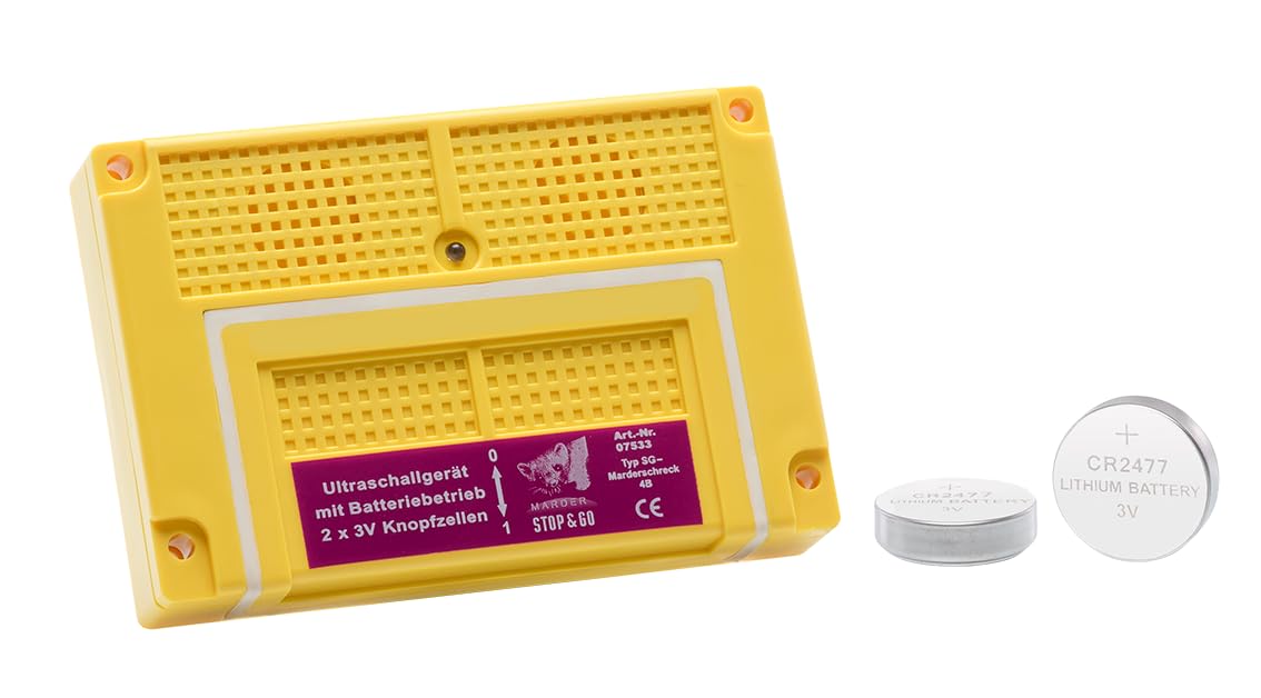 Stop & Go 7533 - Protection Ultrasons Anti-Martres Avec 2 Hauts-Parleurs – Jaune – Efficace Et Sans Fil